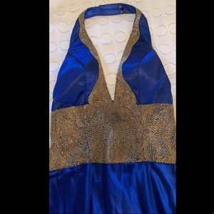 Royal Blue Full Length Hand beaded formal